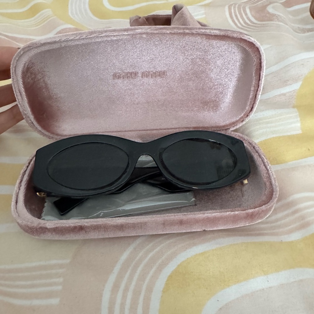 Miu Miu Black Sunglasses with Pink Case